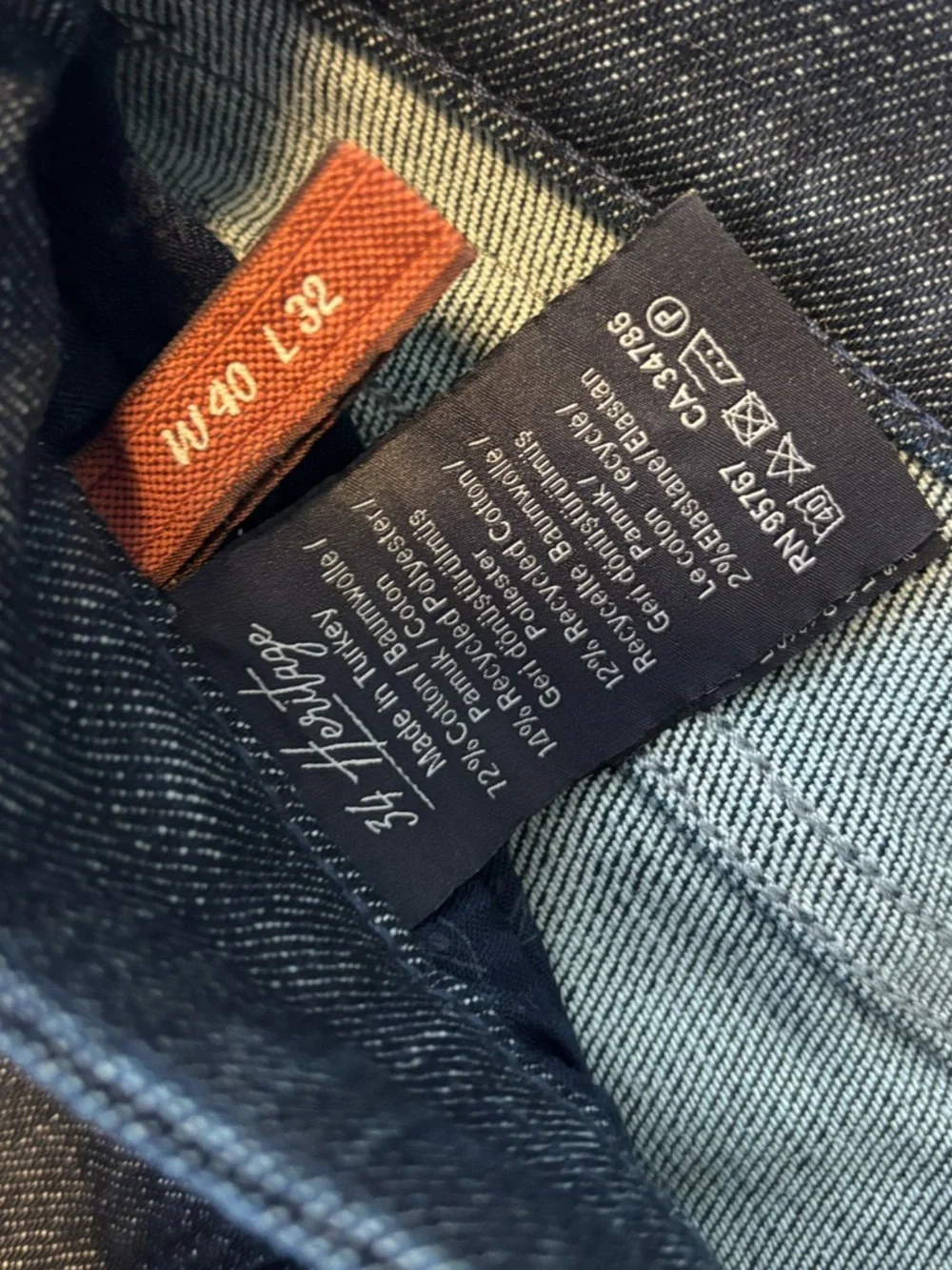 34 Heritage Men's “Courage” MidRise Straight Jeans in Dark Blue Denim 40x32